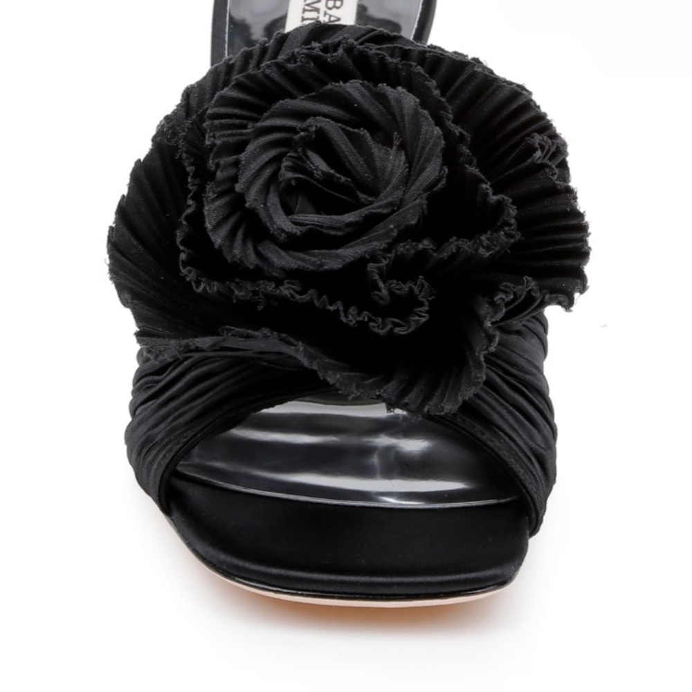 Badgley Mischka Black Floral Heels - Picture 5 of 8